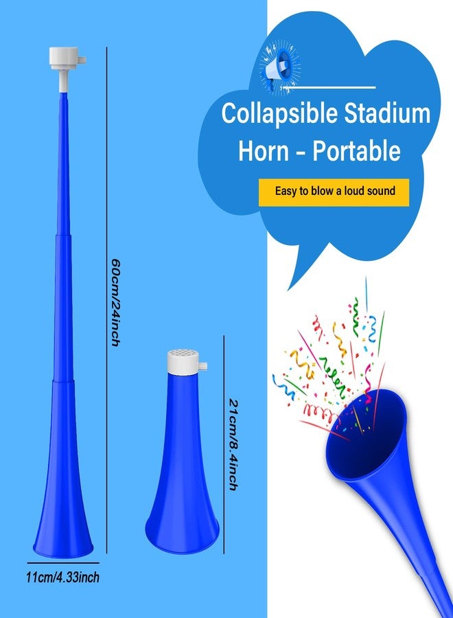 Qidoe Stadium Horn Vuvuzelas Soccer Noisemakers Collapsible Blow Trumpet Horns Noise Maker Loud Sound Handheld Sports Horn Noisemaker for Sports Events Graduation Games Party Supplies Favors Accessories - Image 2